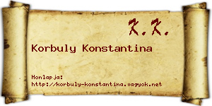 Korbuly Konstantina névjegykártya
